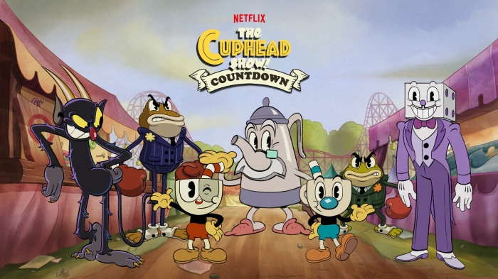 The Cuphead Show! Countdown characters at a carnival
