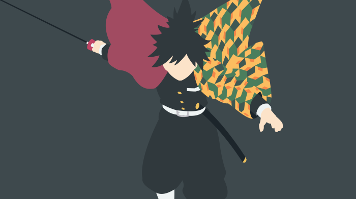 Giyuu Tomioka from Demon Slayer Minimalist 4K