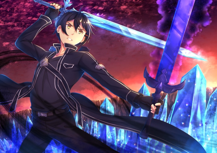 Kirito from Sword Art Online with two swords