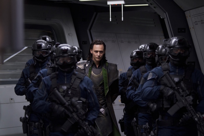 Loki from Marvel Comics surrounded by soldiers
