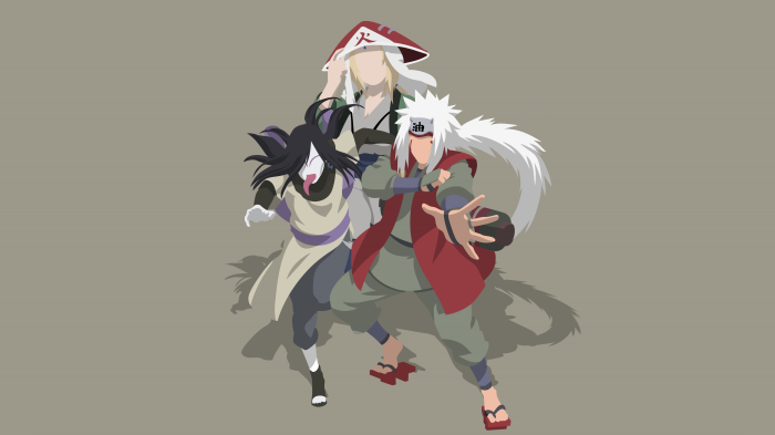 Jiraiya, Tsunade, and Orochimaru from Naruto 4K