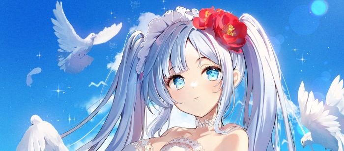 Hatsune Miku with Doves