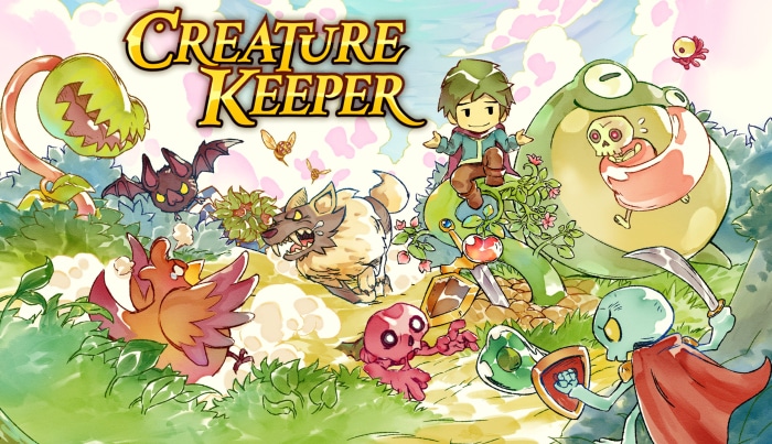 Creature Keeper game art with characters and creatures