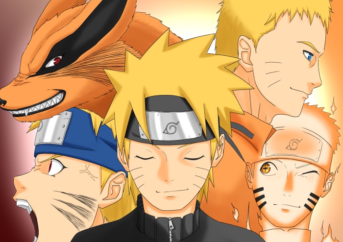 Naruto Uzumaki and Kurama from Naruto 4K Illustration