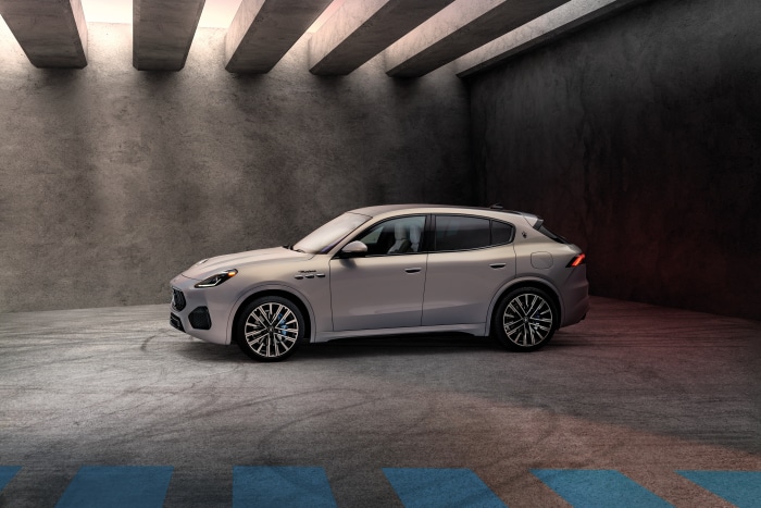 Maserati Grecale Modena SUV in concrete garage