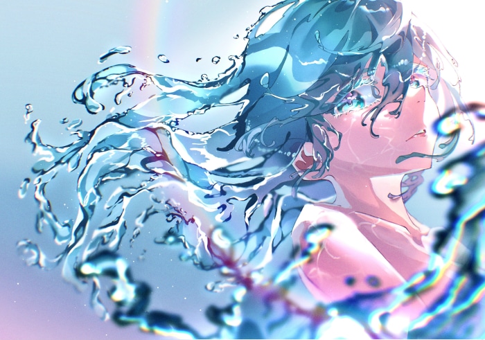 Girl with water hair 4K