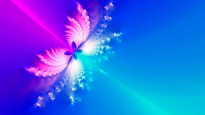 Fractal Butterfly with Pink and Blue Gradient