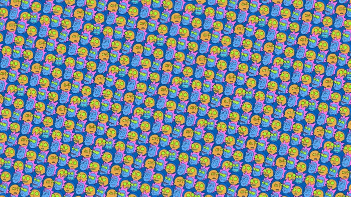 Rick and Morty Tiling Faces Pattern
