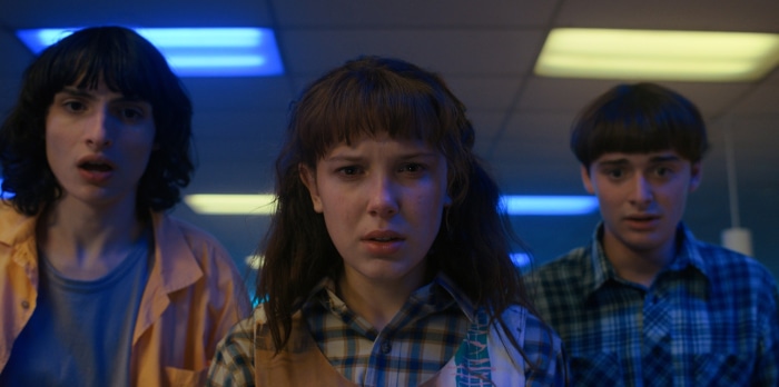 Eleven, Mike, and Will from Stranger Things