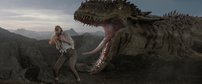 Karen Gillan and a dragon