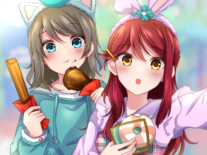 You Watanabe and Riko Sakurauchi from Love Live! Sunshine!!