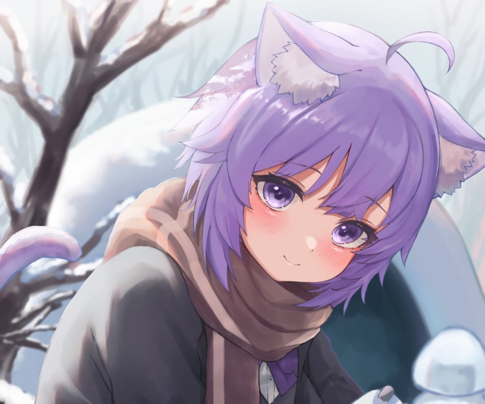 Nekomata Okayu from Hololive in Winter
