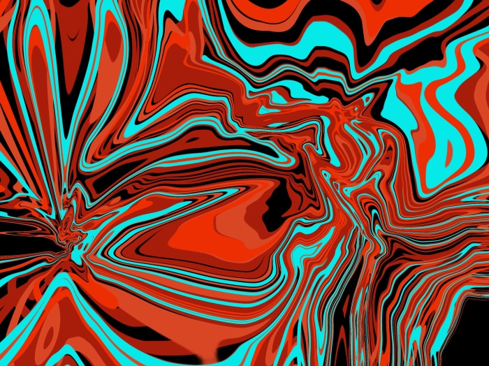 Abstract Red and Cyan Swirls