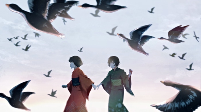 Maki and Mai Zenin from Jujutsu Kaisen with birds