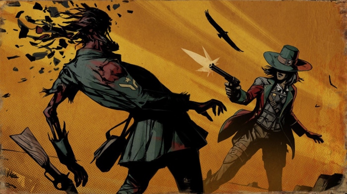Weird West character in a shootout