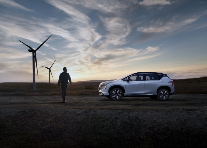 Mitsubishi Airtrek concept car with wind turbines