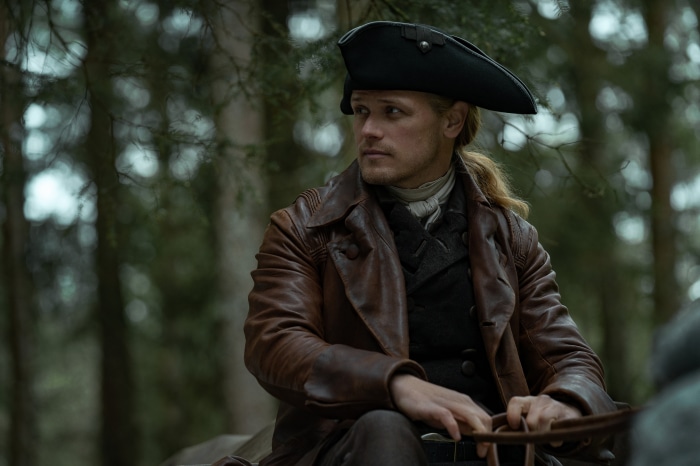 Jamie Fraser from Outlander in a forest