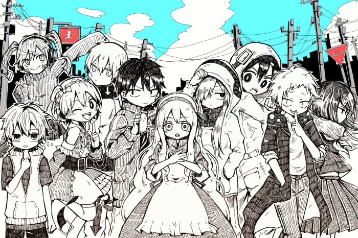 Kagerou Project characters in urban setting