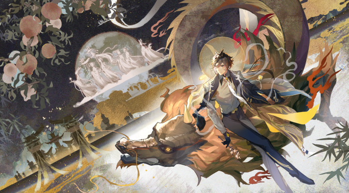 Zhongli and Dragon from Genshin Impact