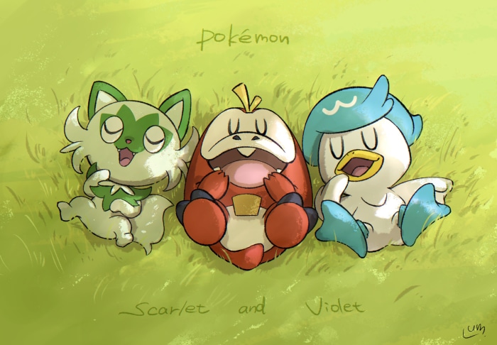 Pokemon Scarlet and Violet Starter Trio Sleeping