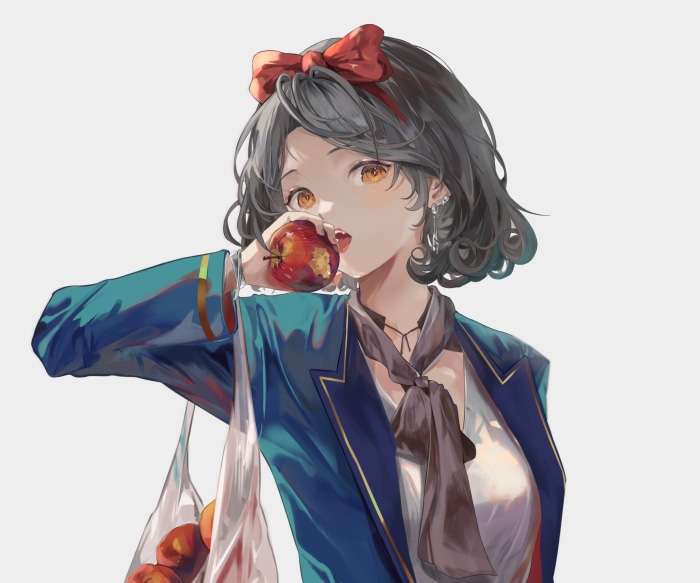 Snow White eating an apple