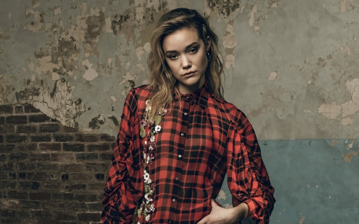 Olivia Ponton in a red plaid shirt
