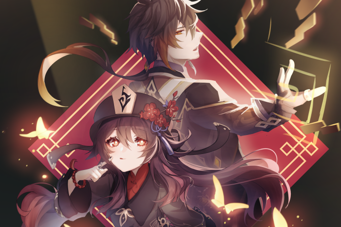 Hu Tao and Zhongli from Genshin Impact