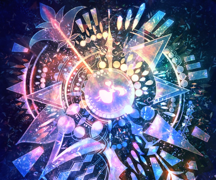 Girl in a cosmic mandala