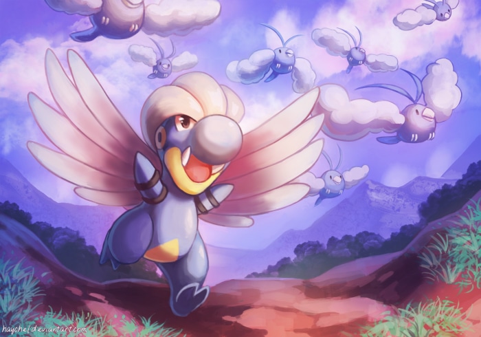 Altaria and Swablu from Pokémon