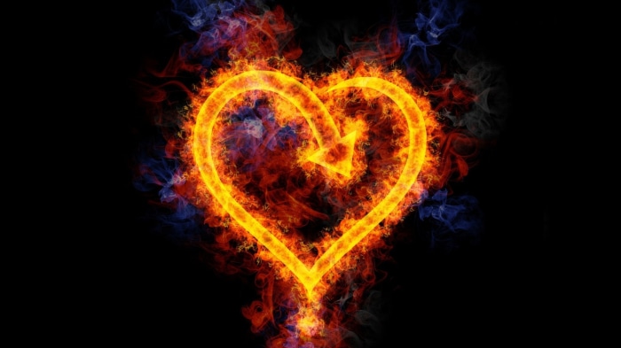 Fiery Heart with Arrow