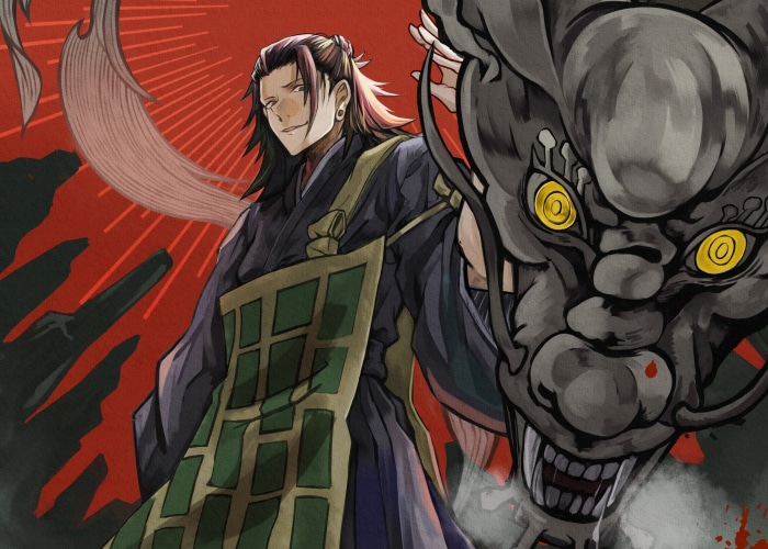 Suguru Geto from Jujutsu Kaisen with a dragon mask