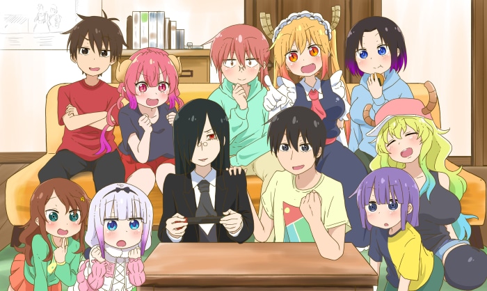 Miss Kobayashi's Dragon Maid characters posing together