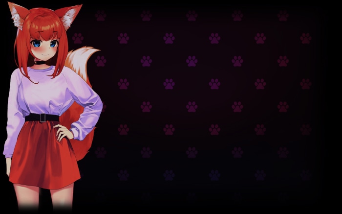 Anime girl with fox ears and tail