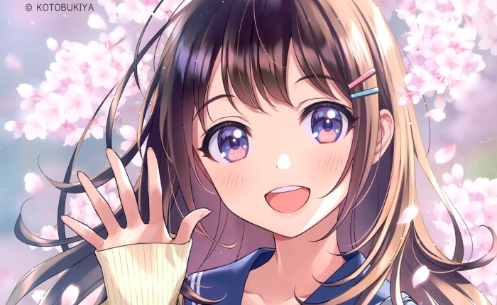 Girl with Cherry Blossoms
