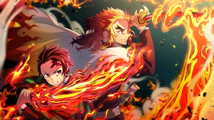 Tanjiro Kamado and Kyojuro Rengoku with Fiery Attacks