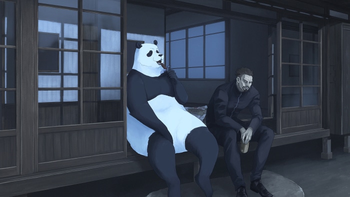 Panda and Masamichi Yaga from Jujutsu Kaisen