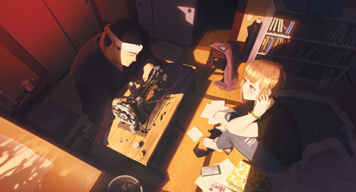 Marin Kitagawa and Wakana Gojo sewing