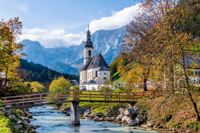 St Sebastian Church in Ramsau, Germany