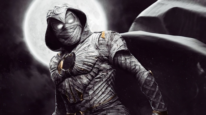 Moon Knight in front of the moon