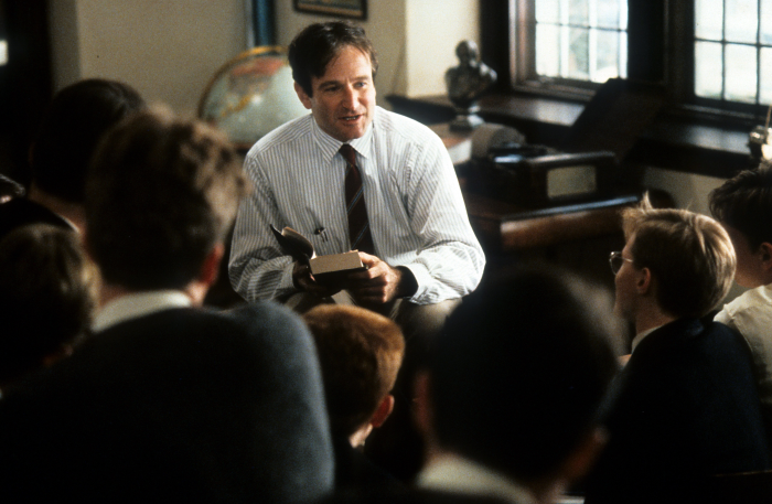 Robin Williams as John Keating in Dead Poets Society