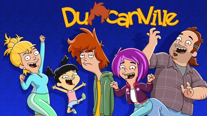Duncanville characters: Annie, Kimberly, Jing, Jack, and Duncan Harris