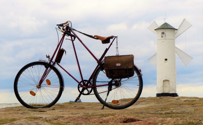 Bicycle at Stawa Młyny lighthouse in Świnoujście, Poland