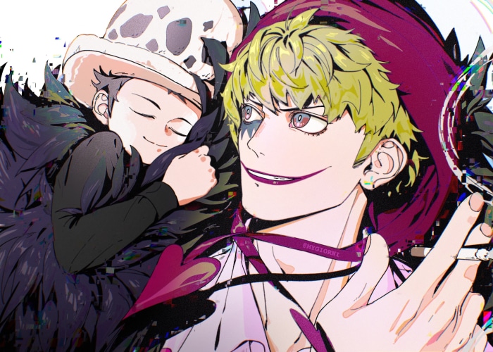 Trafalgar Law and Donquixote Corazon from One Piece