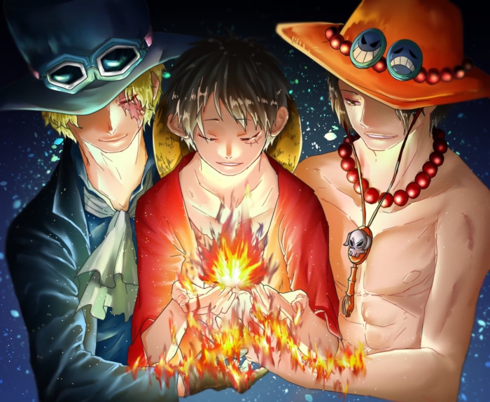 Monkey D. Luffy, Portgas D. Ace, and Sabo from One Piece