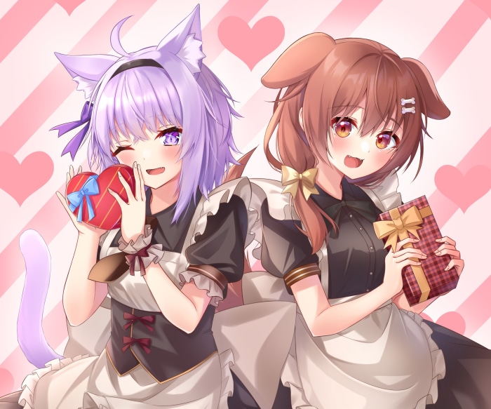 Nekomata Okayu and Inugami Korone from Hololive