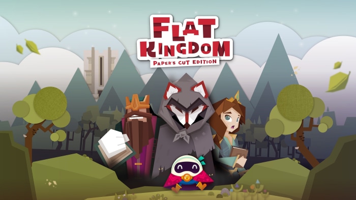 Flat Kingdom Paper's Cut Edition game title with characters