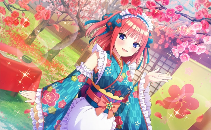 Nino Nakano in Kimono with Cherry Blossoms