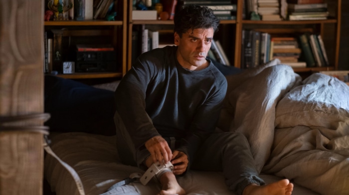 Oscar Isaac as Moon Knight in bedroom