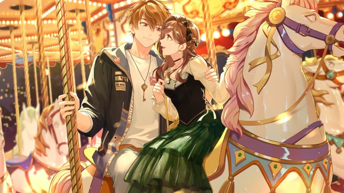 Minase Natsuhiko from Tears Of Themis on a carousel