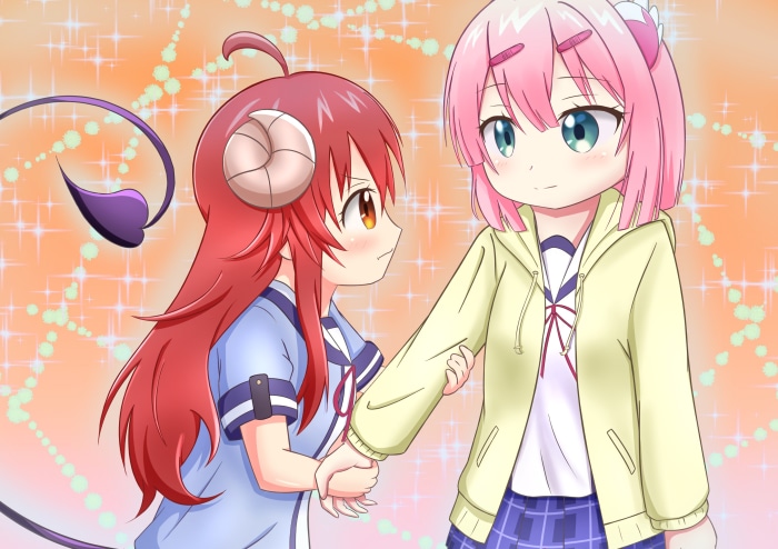Momo Chiyoda and Yuuko Yoshida from The Demon Girl Next Door